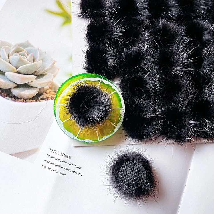 3cm 1Inch Colorful Faux Mink Hair Craft Pom Faux Fur Poms Balls for Hobby Supplies DIY Creative Crafts Party Decorations