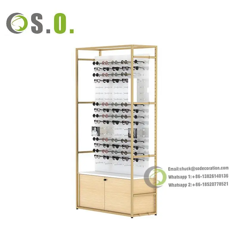Optical Idea Wooden Shop Decoration Cabinet Spectacle Frame Sunglasses Display Stand Eyewear Store Design