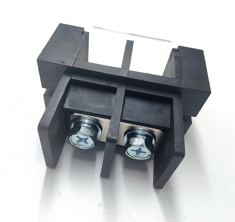 High Voltage 600V 2 Way 100A Barrier Strip Feed-Through Terminal Block Wire Mounted Connector for Battery Storage Box