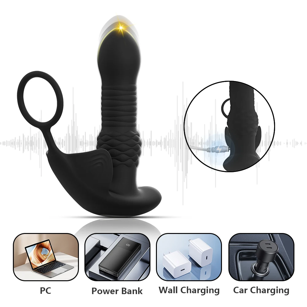 Male Adult Toy Remote Control App Can Control Fourth Generation Telescopic Vibration Anal Plug