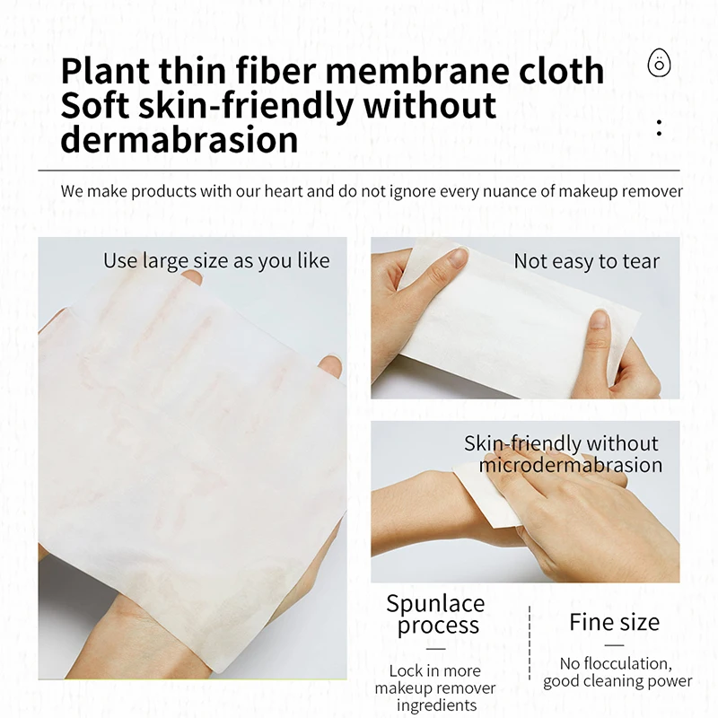 BIOAQUAN avocado Mild elasticity Makeup remover wipes Cleansing towel Facial cleaning makeup cotton