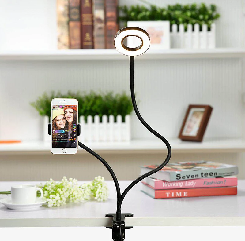 
Universal cell phone Stand led selfie ring light For Live Stream Video Chat 