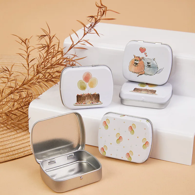 Custom Printing Embossedhinge Rectangular Hinged Lid Metal tin case Mini Tin Box with for Candy Mint