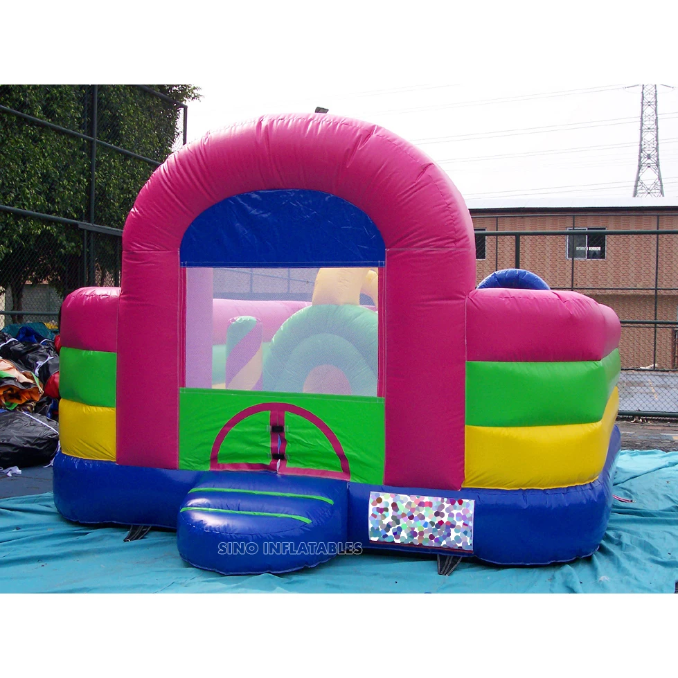 Kids indoor small blow up inflatable obstacle course with interactive game inside for entertainment from Sino Inflatables