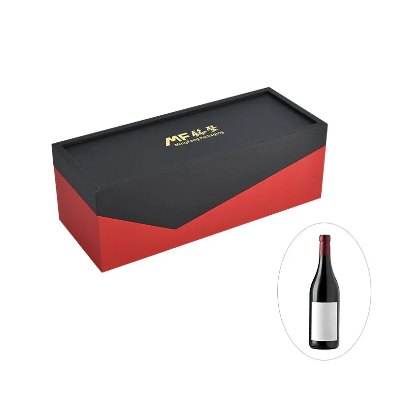 High Quality Anti-collision Design Single Bottle Wood Red Wine Box With Shock-absorbing Foam