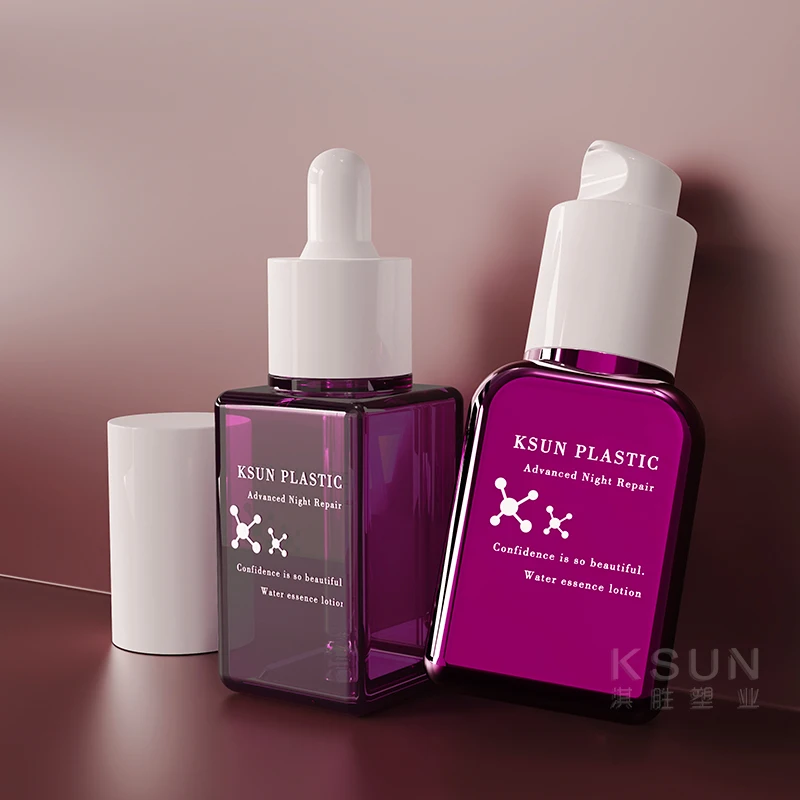 Оптовая продажа индивидуальные квадратные круглые флаконы-капельницы PETG для косметики ухода за кожей 1 унция эфирного масла уникальная бутылка-капельница сыворотки 30