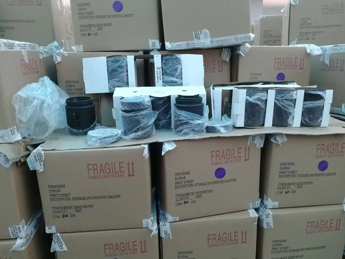 Window Glass Stainless Steel Containers with Lids Quality Modern Red Stainless Steel Canister Set for Kitchen