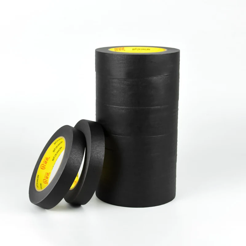 Crepe Paper Black Painter Tape for Automotive Home Office Crafts DIY Art