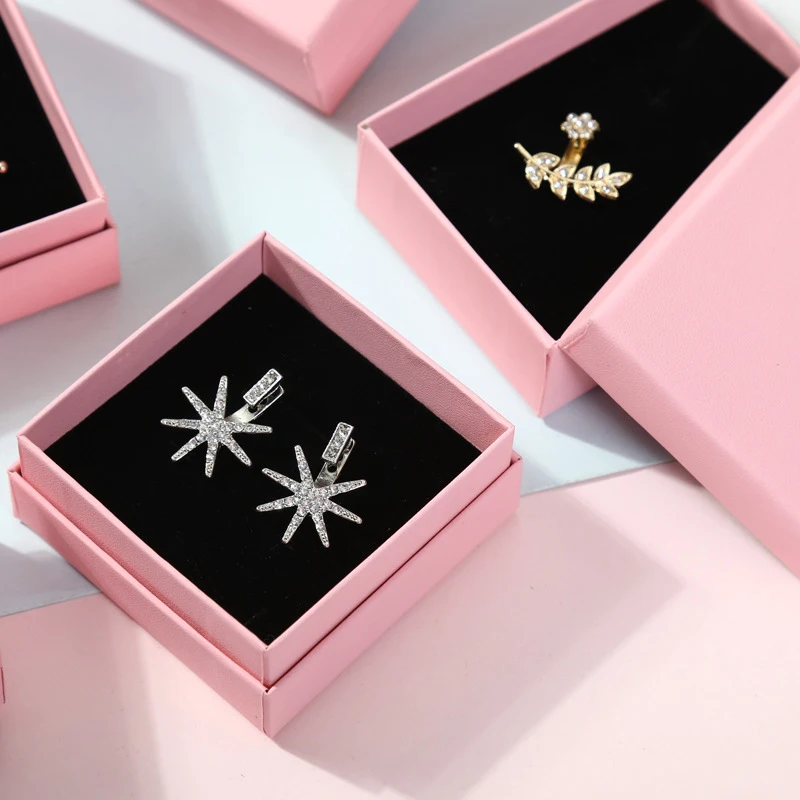 Wholesale Ring Necklace Box Paper Trinket Box Small Jewelry Organizer Earring Package Box