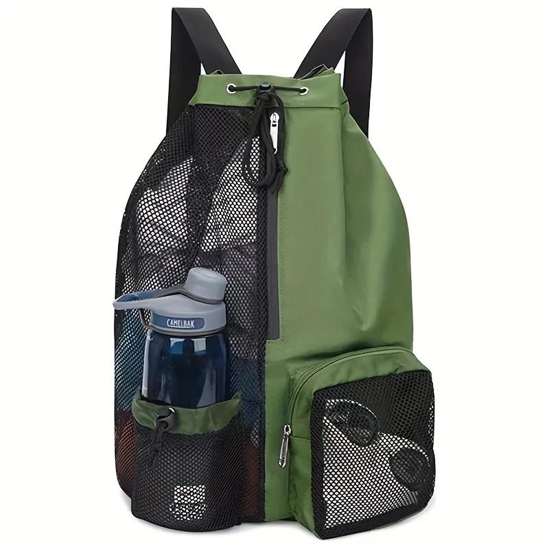Waterproof Sport Travel Gym Drawstring Backpack OEM Custom Logo Mesh Swim Bag Beach Camping Mesh Drawstring Backpack