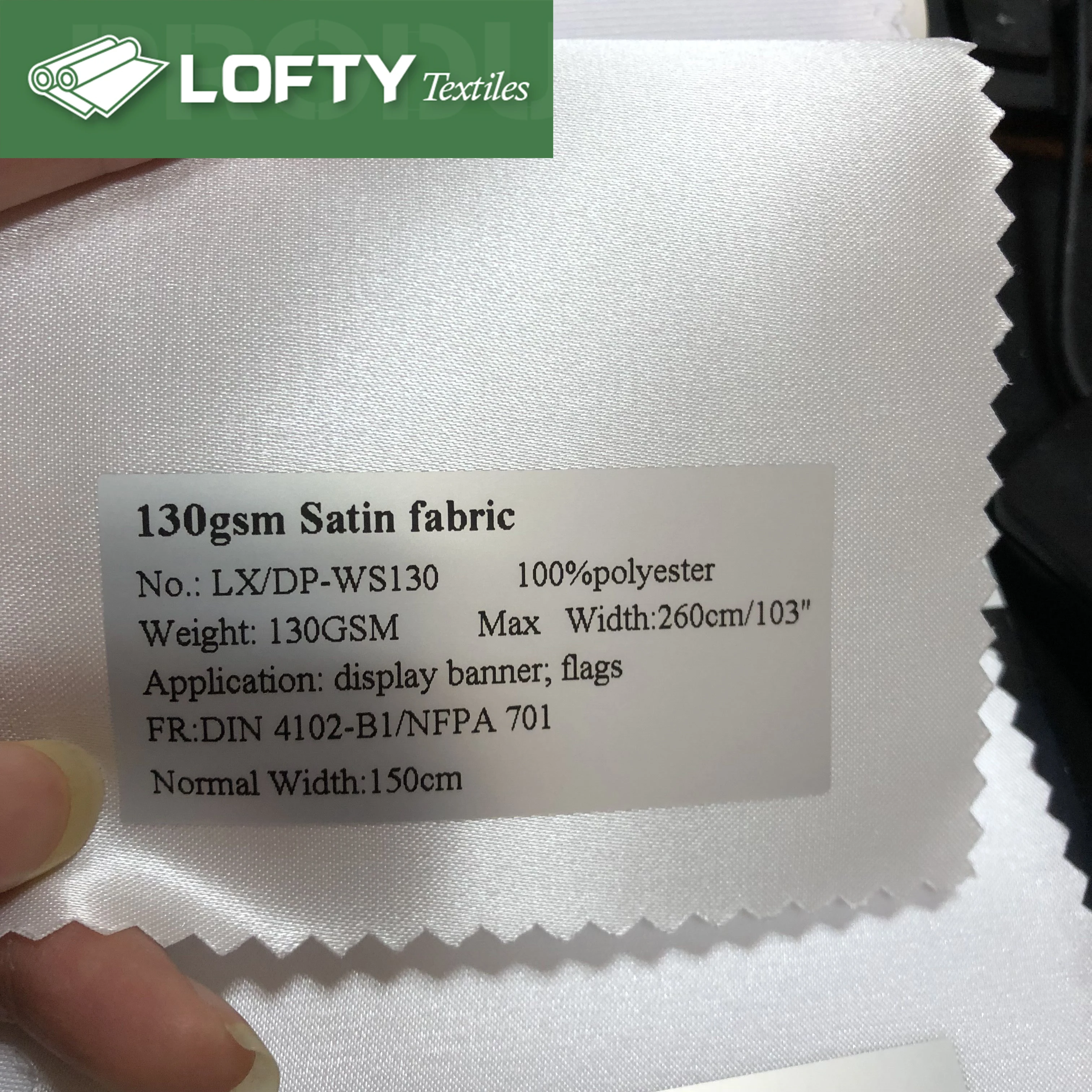 130gsm satin dye sublimation fabric for shiny teardrop banners and flags