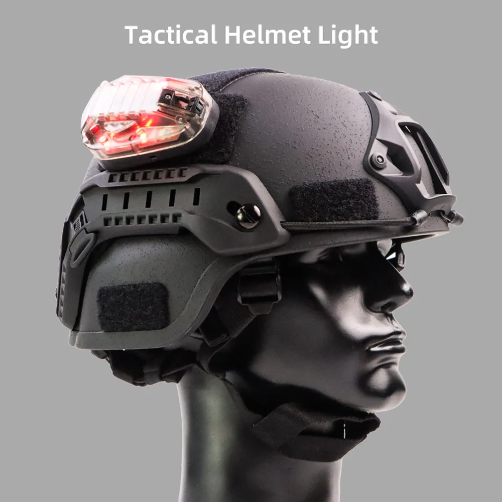 Tactical Helmet Light Survival Signal Light IR and Visible LED Helmet Strobe for Outdoor Sports