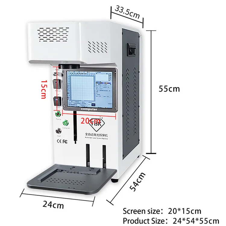 Лазерная резка, гравировка, маркировка, принтер TBK 958B, устройство для удаления заднего стекла для сотового телефона iphone 13, 12, 11