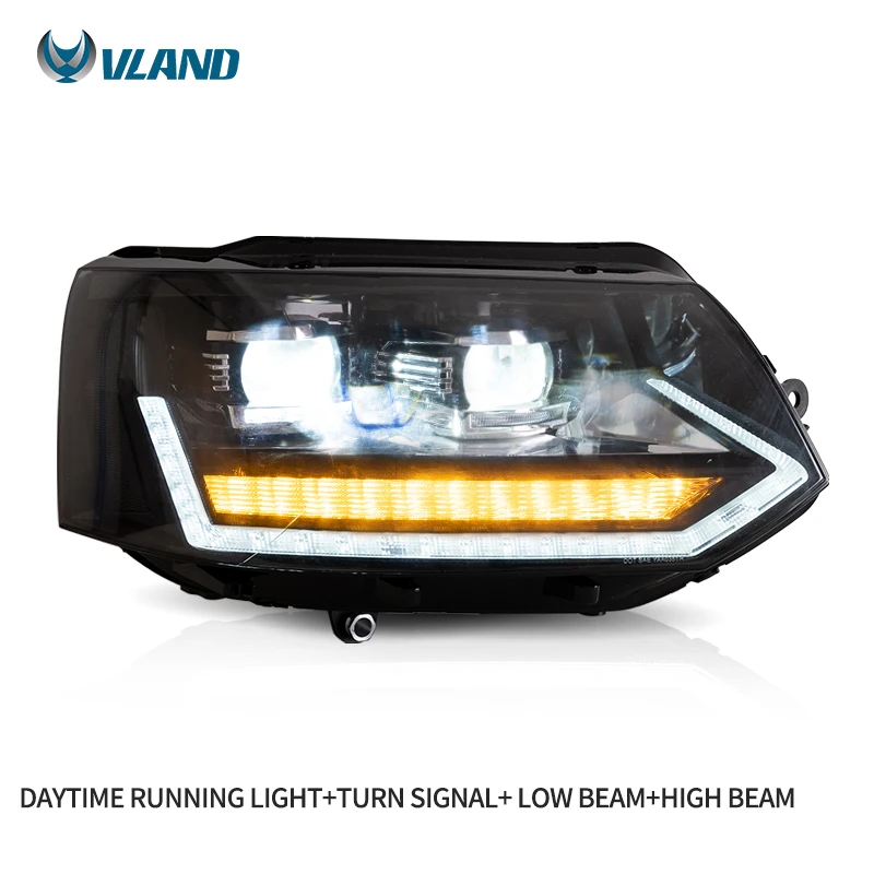 Светодиодные фары с динамическим поворотным сигналом VLAND Factory 2011-2015 CARAVELLE T5 для Volkswagen Transporter VW T