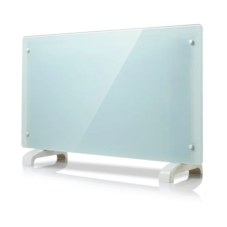 Adjustable thermostat freestanding overheat protection glass panel convector heater