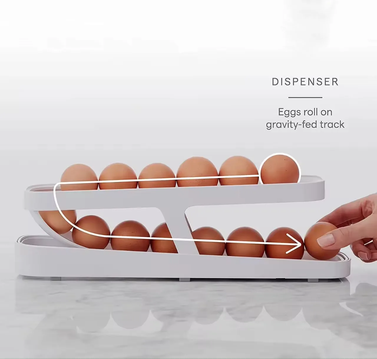 Refrigerator Egg Storage Box Rolling Kitchen Container Eggs Rolling Rack Large Capacity Refrigerator Egg Organizer Holder
