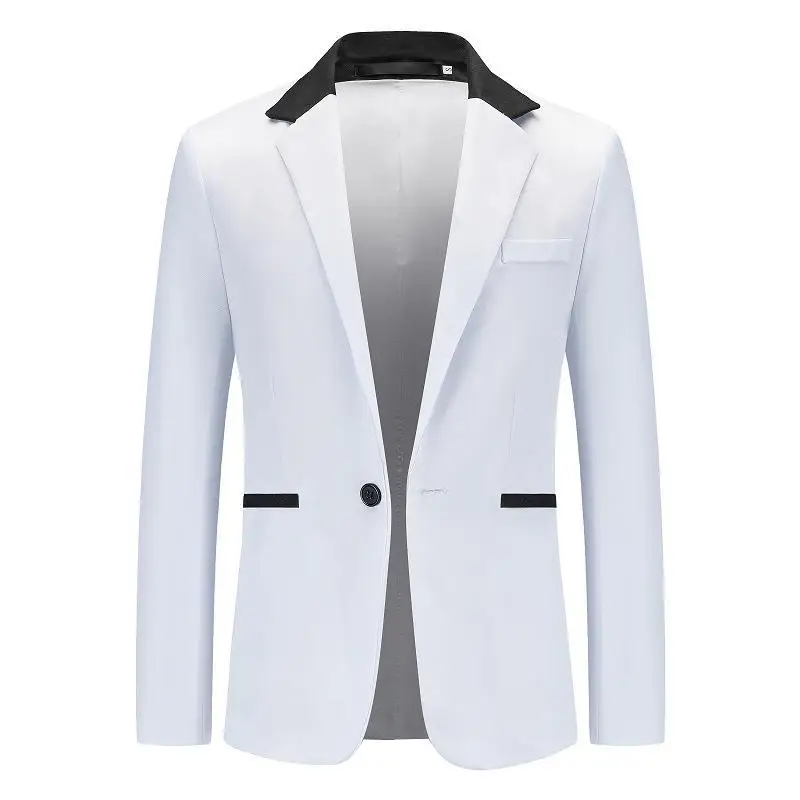 Fashion New Patchwork Jacket Men Casual Slim Fit Party Suit Blazer High Quality Single Breasted Suit Coat Sehe Fashion