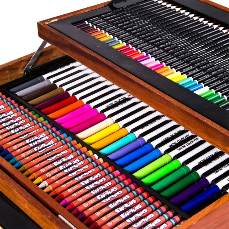 Paint Gift 192pcs Markers Crayons Oil Pastels Colored Pencils Coloring Book Art sets Drawing Kits In Toolbox Paint Set For Kids