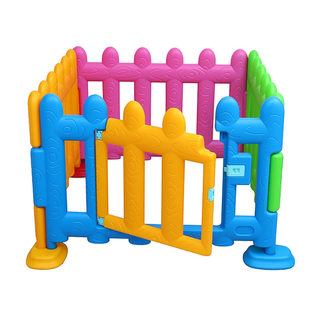 Non-toxic Tasteless Hot Sale PVC Plastic Cheap Square Baby Playpen Large Safety Fence Indoor Outdoor Folding Playpen For Baby