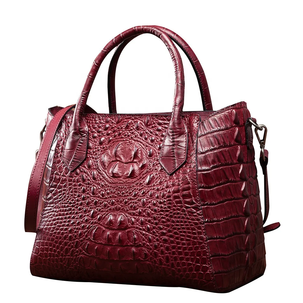 2021 Hot Sales  New Fashion Custom Crocodile Genuine Leather Ladies Tote Bag