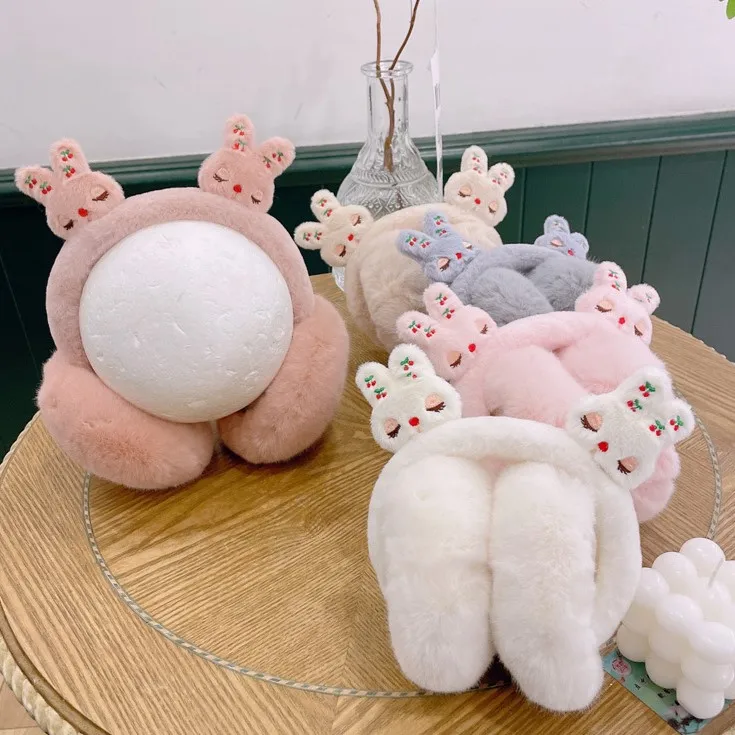 Designer Wholesale Hot Sale Cute Shape Solid Color Soft Fur Earmuffs For Kids