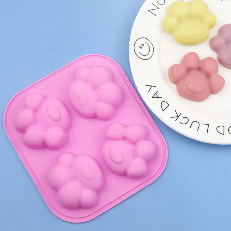 Saffron Cat Paw Silicone Cake Molds silicon dog paw mousse mold Homemade pet muffins cupcakes
