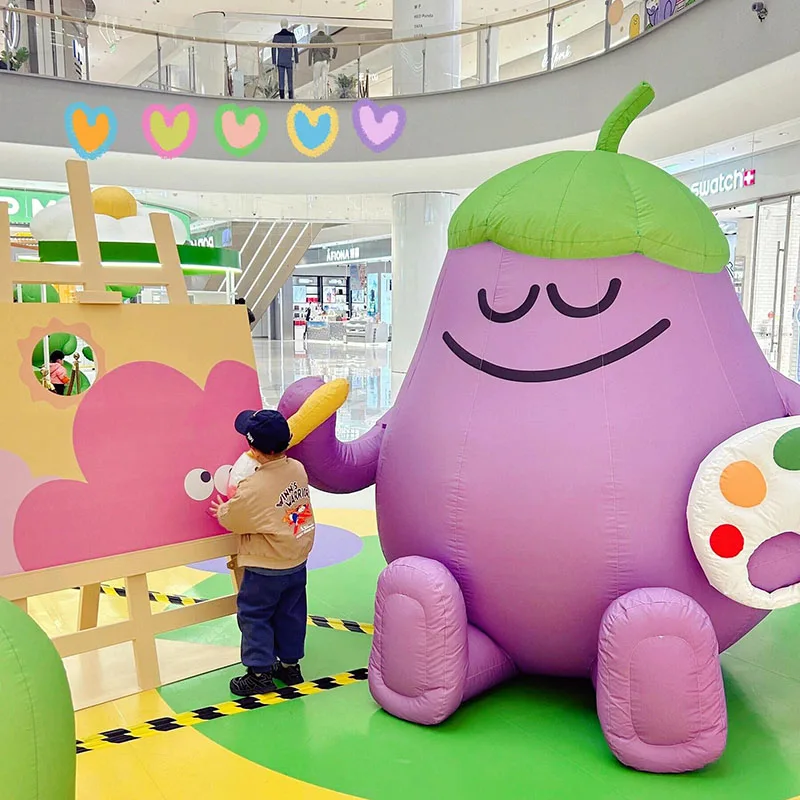 Factory Price Purple Vegetable Balloon Giant Inflatable Eggplant Advertising Inflatables For Art Festival