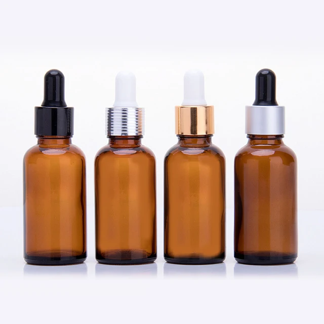 Hengjian 5ml 10ml 15ml 20ml 30ml 50ml 100ml 1 2 3 oz amber cosmetics empty essential oil face serum glass dropper bottles