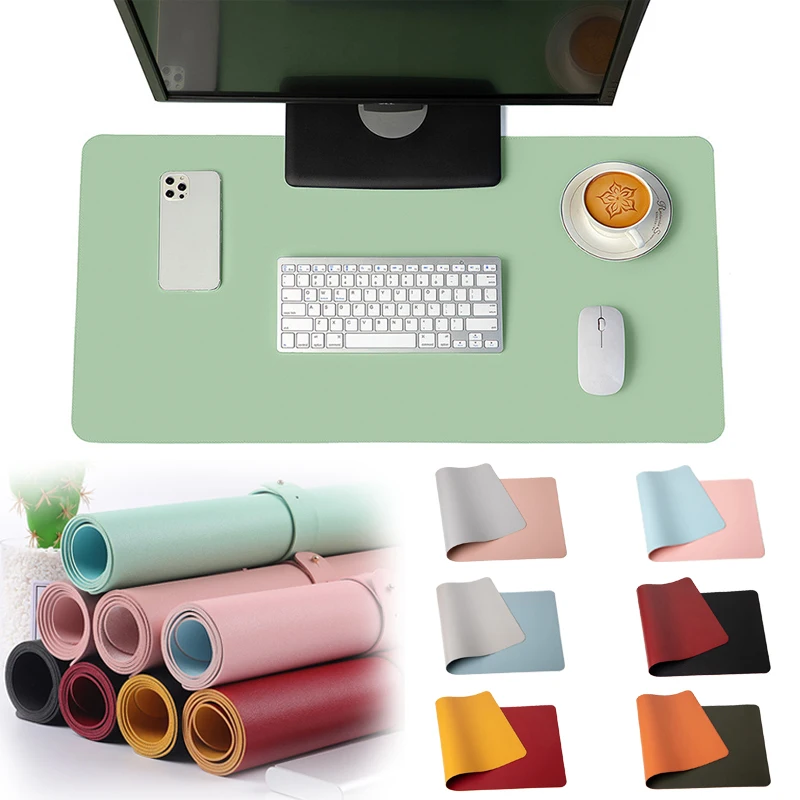 Custom Dual-Sided Multifunctional Desk Pad Waterproof Desk Blotter Protector Leather Large Desk Writing Mat Mouse Pad
