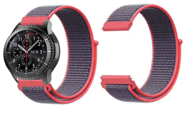 40 Colors for Samsung Galaxy Nylon Strap 22 mm Smart Watch 20 mm Garmin amazfit for Huawei gt2 pro nylon loopback strap