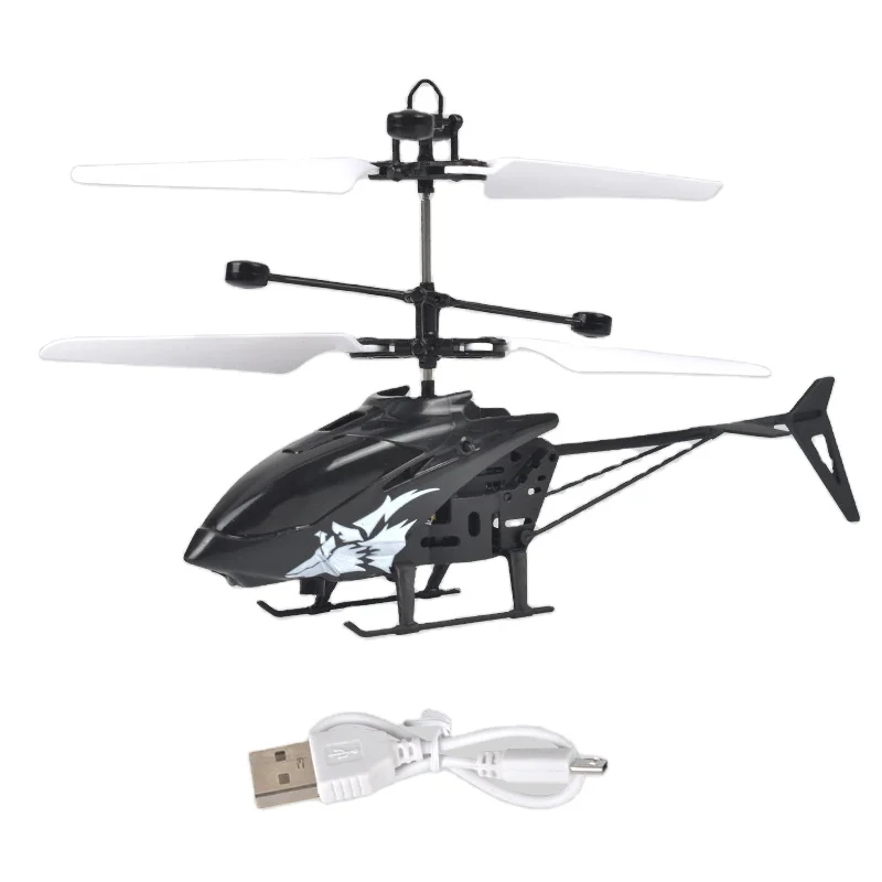 LONGXI rc helicopter remote control mini dark wolf helicopter with led gesture sensor flying IR electric helicopter toys