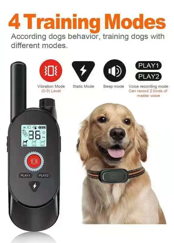 Amazon Hot selling pet training products Electronic Recording frequency Electric shock anti-barking collar for dog