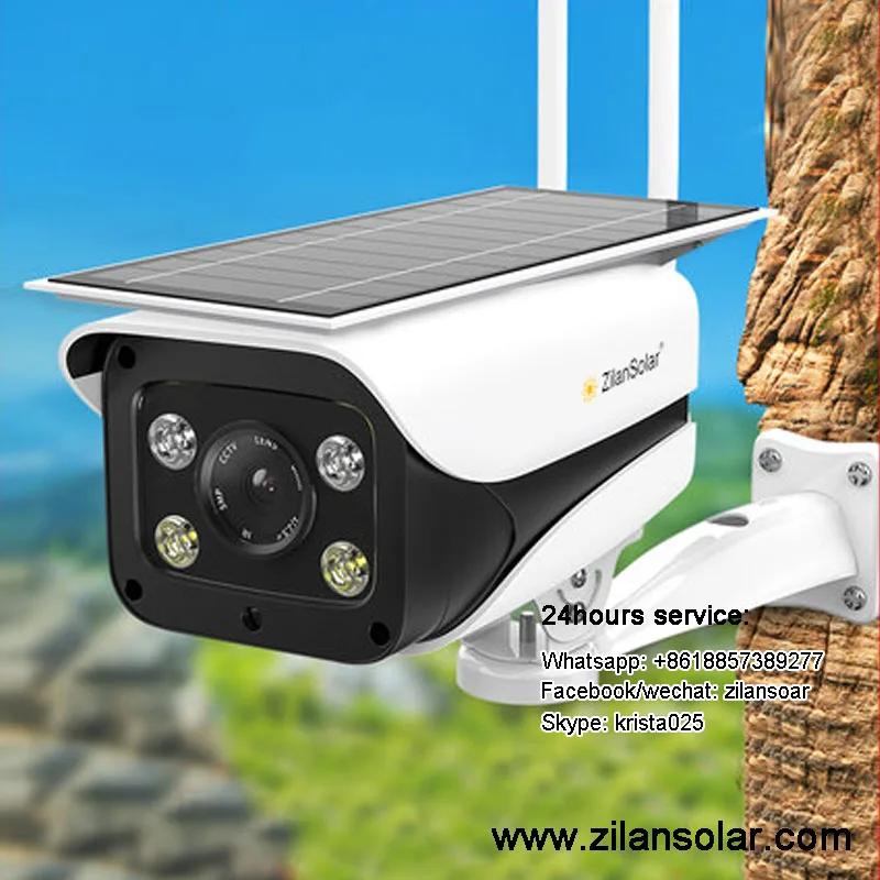 Solar camera with street light
