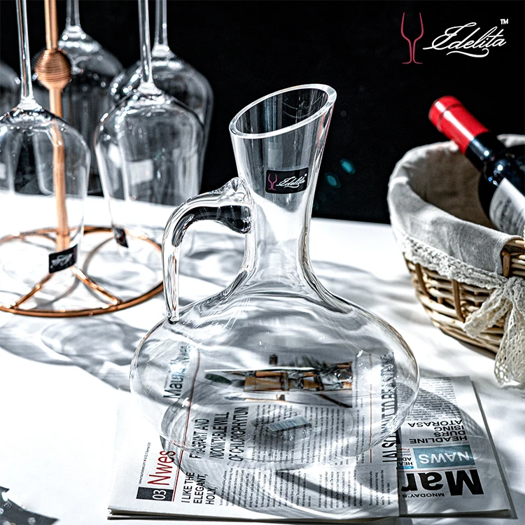 Italita explosion style creative lead-free crystal glass oblique mouth with decanter red wine dispenser wine set