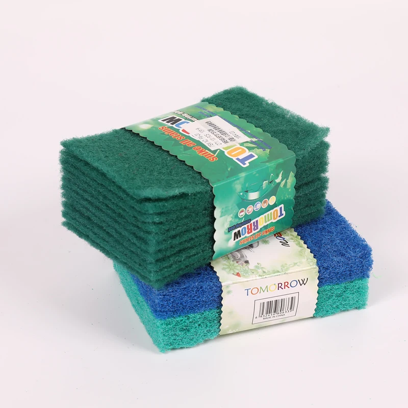 Green Durable Sponge Dish Scrubber Scouring Pad