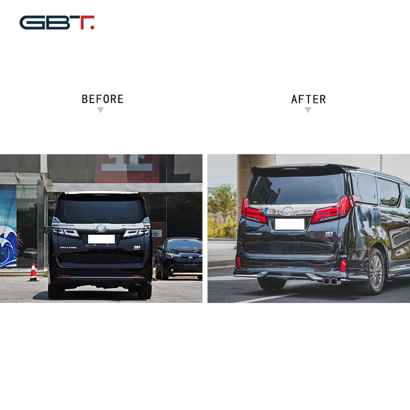 GBT Plastic for Vellfire 2020 facelift conversion parts bodykit for Vellfire 30 series car bumper set upgrade to modellista
