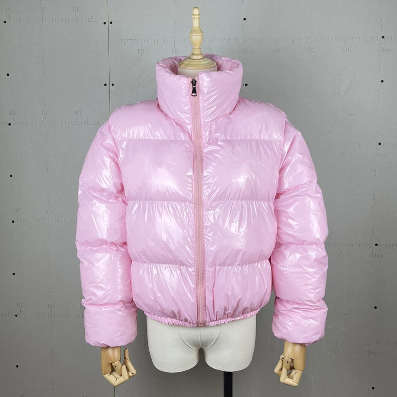 2021 OEM Chinese Manufacturing Women Winter Boutique Lovely Pink Long Sleeves Hooded Down Filled Puffer Jacket Down