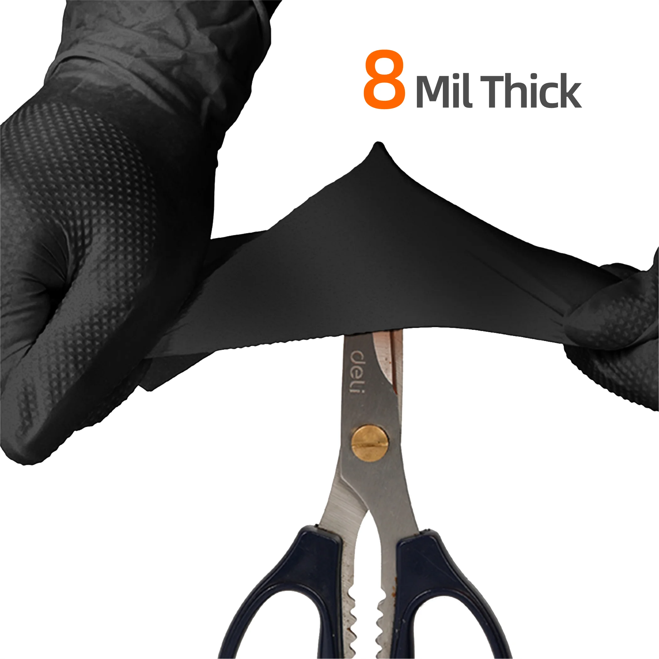 8Mil 9Mil Black Nitrile heavy duty mechanic safe work touchntuff latex powder free nitrile gloves guantes de trabajo