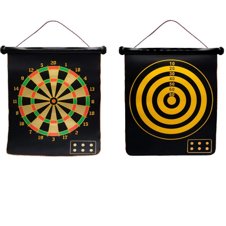 FANDING Large Magnetic Dart Board for Kids 22 Inches with 12 Strong Magnetic Darts Double Sided Safe for Kids 5 Years Old
