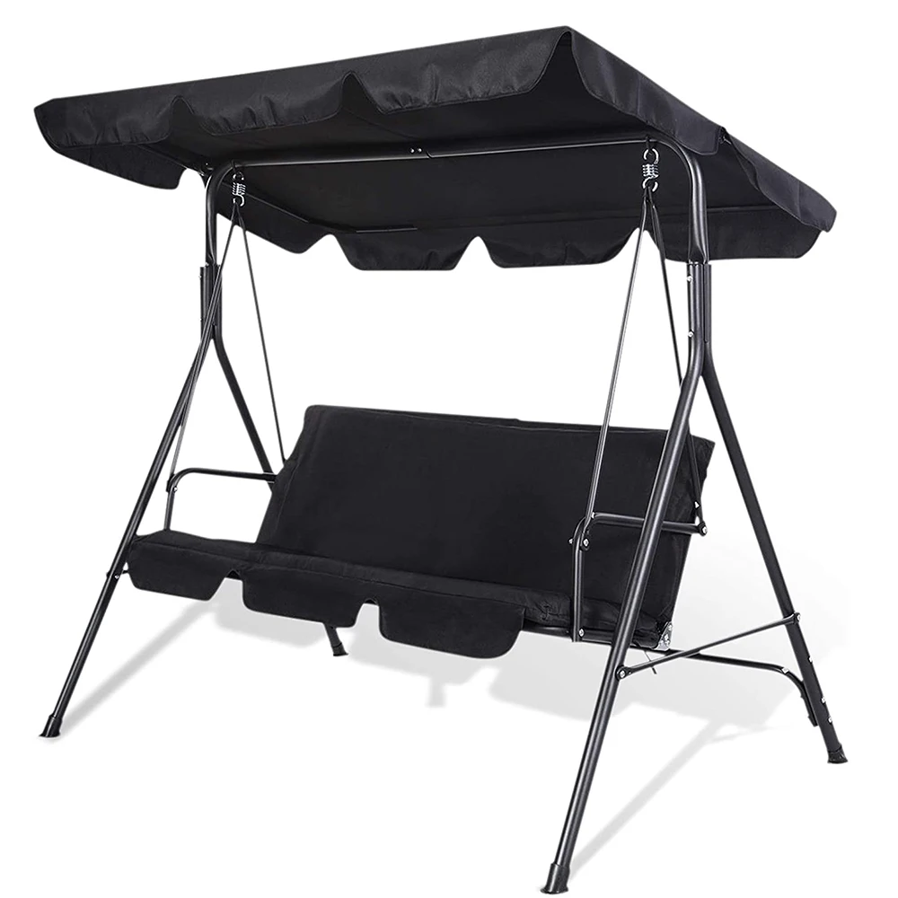 3 Seater Swing Hammock with Removable Canopy Padded Seat with Strong Powder Coated Steel Frame