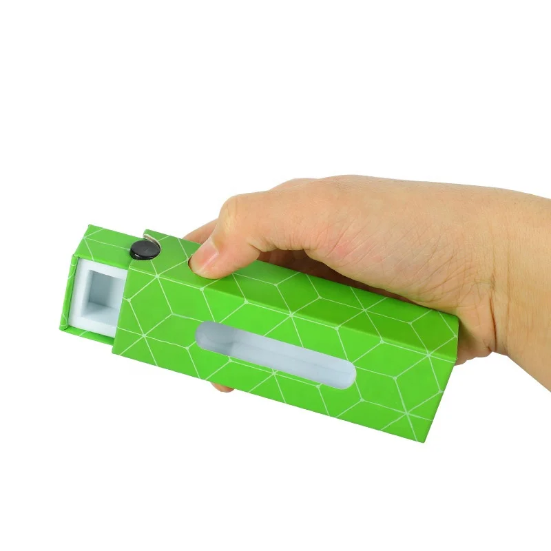 UKETA customized child proof safety button lock cartridge packaging sliding Child Resistant paper box with insert