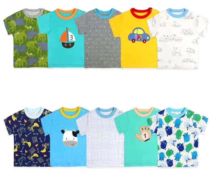 baby product clothes baby gift Soft Cotton Clothes Newborn short sleeve 5 pcs Set T shirt