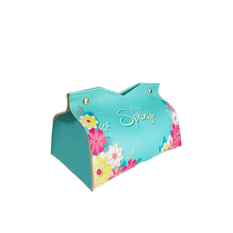 PU Leather Tissue Box Cover Rectangular Modern Tissue Box Case Organizer Tissue Box Holder for Bathroom