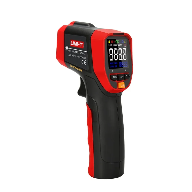 UNI-T Industrial Non Contact Infrared Laser Thermometer HD Color Screen Temperature Measurement UT301A+ IR Gun