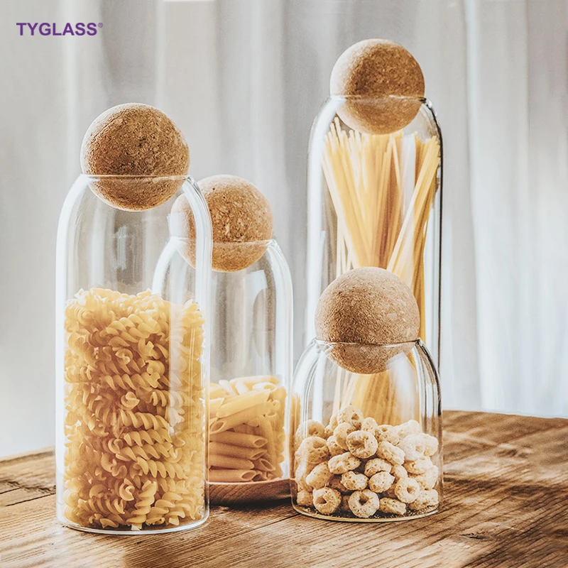 Wholesale Airtight Glass Jar Kitchen Glass Jar Container With Bamboo Lid For Storage Customizable Cylinder Sealed Air Tight