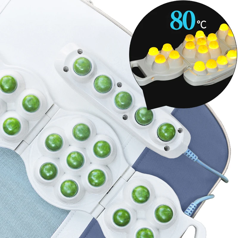 
Multifunctional whole body warm physiotherapy all in one full body moving and rolling heat jade stone massage bed 