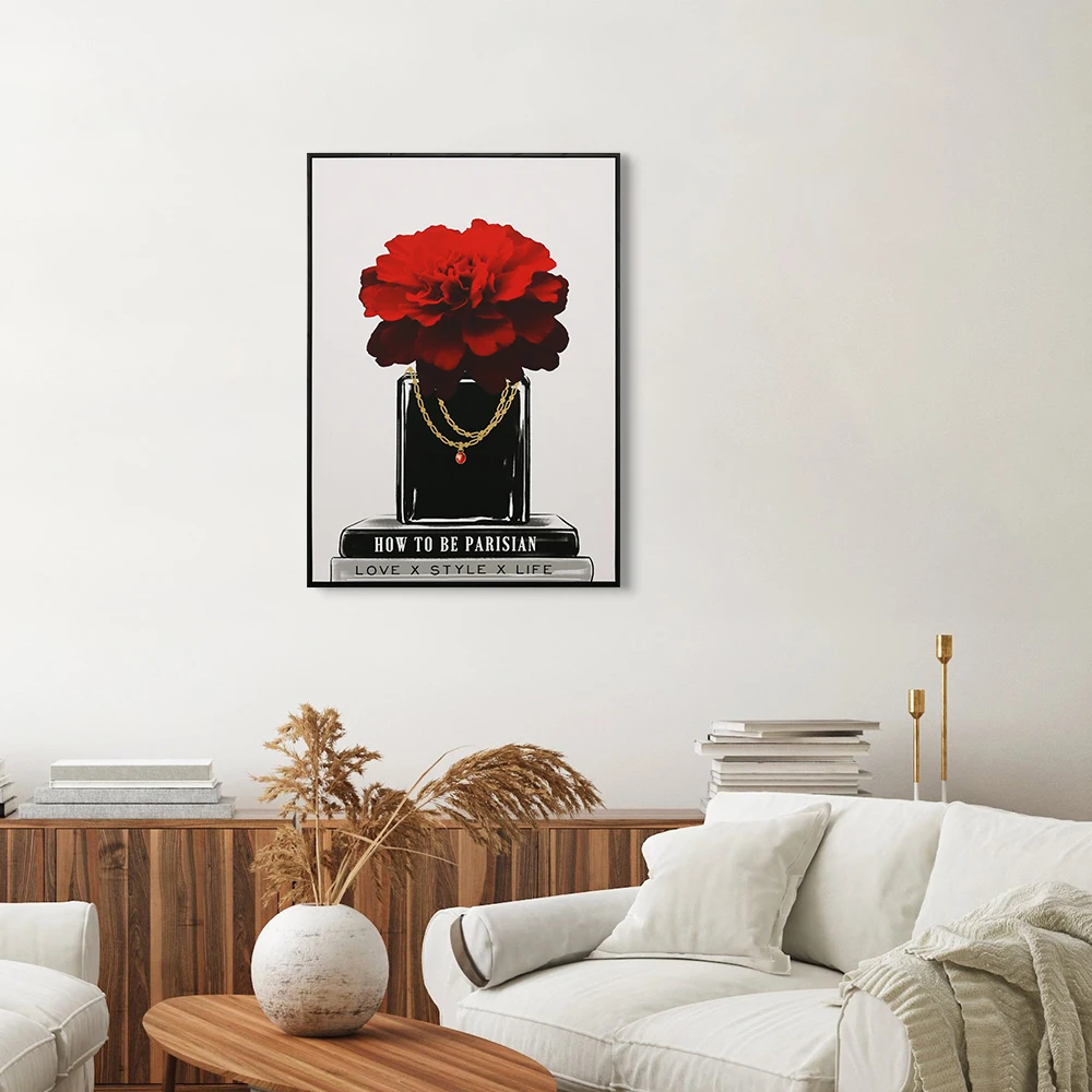 Wholesale custom floating frame poster for canvas with flower paintings