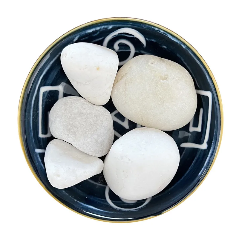 Top quality landscape white pebble , snow white landscape pebble stone in Cobbles & Pebbles Natural StoneWhite