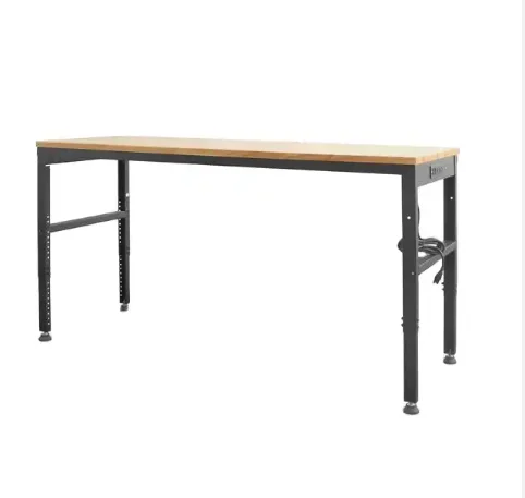 Hot sale 72'x 24' Mobile workbench with Wood Top and Plug Garage storage  height adjustable mechanics workbench