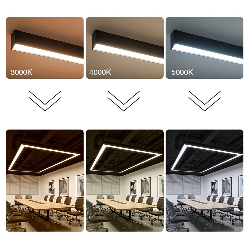 High Brightness Modern Smd2835 Office Commercial Ce Etl Office Barber Seamless Connection Square Led Linear Light